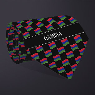 Gravata Wavy Gambia Flag Pattern