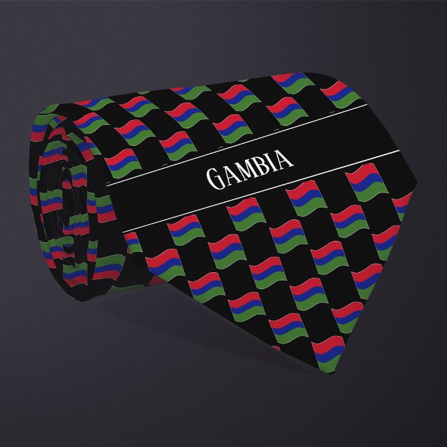 Gravata Wavy Gambia Flag Pattern (Criador carregado)
