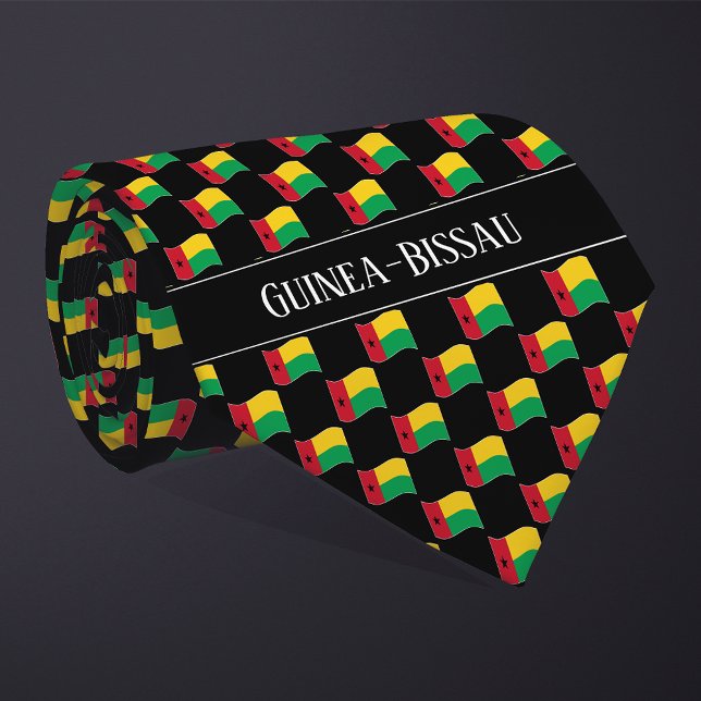 Gravata Wavy Guiné-Bissau Flag Pattern (Criador carregado)