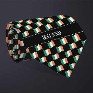 Gravata Wavy Ireland Flag Pattern