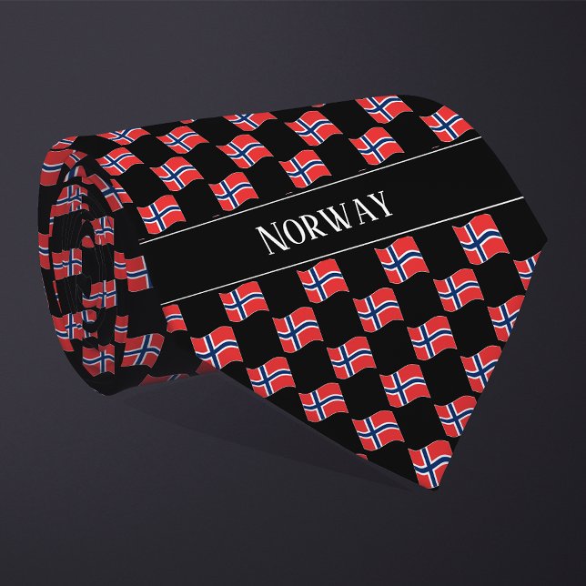Gravata Wavy Norway Flag Pattern (Criador carregado)