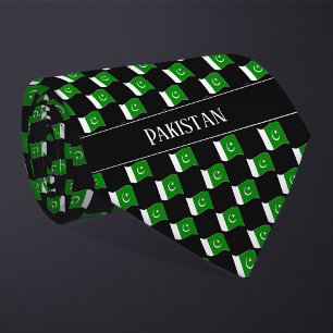 Gravata Wavy Pakistan Flag Pattern