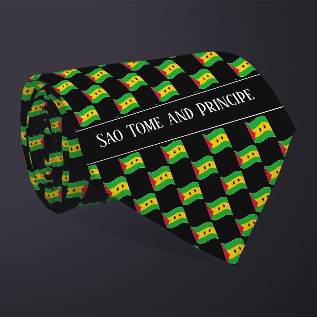 Gravata Wavy Sao Tome and Principe Flag Pattern  (Criador carregado)