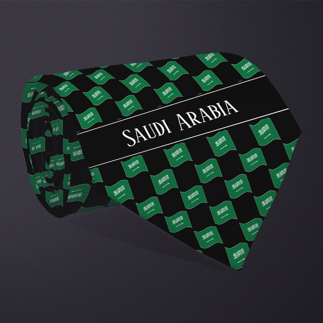 Gravata Wavy Saudi Arabia Flag Pattern  (Criador carregado)
