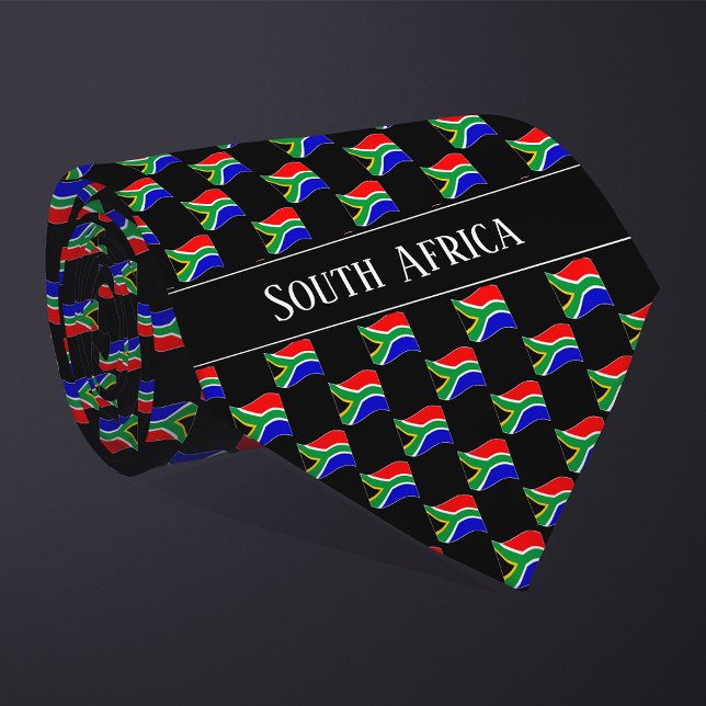 Gravata Wavy South Africa Flag Pattern  (Criador carregado)
