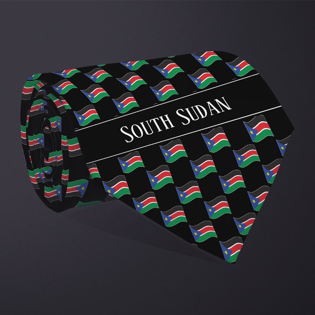 Gravata Wavy South Sudan Flag Pattern  (Criador carregado)