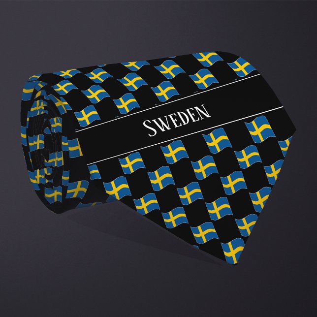 Gravata Wavy Sweden Flag Pattern  (Criador carregado)