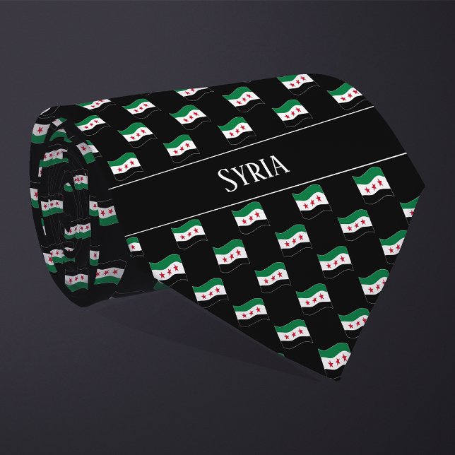 Gravata Wavy Syria Flag Pattern  (Criador carregado)