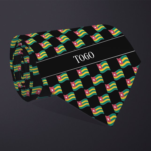 Gravata Wavy Togo Flag Pattern  (Criador carregado)