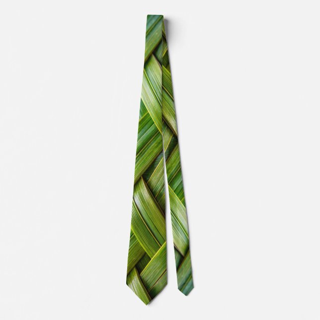 Gravata Weave verde fresca de bambu (Frente)