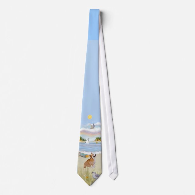 Gravata Welsh Corgi (Pembroke 7b) - O Barco a Remo (Frente)
