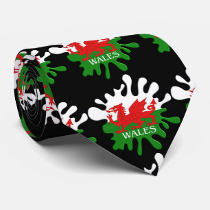 Gravata Welsh Cymru Flag Tie