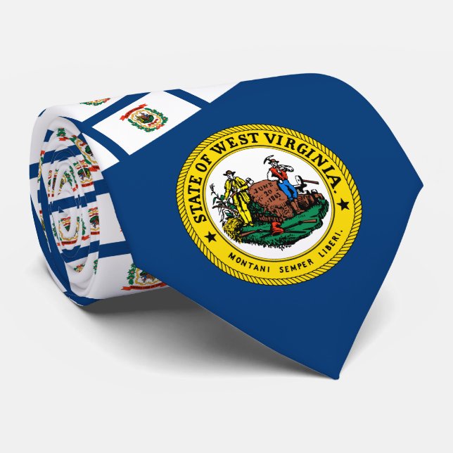 Gravata West Virginian Flag & Seal, Flag of West Virginia (Rolled)