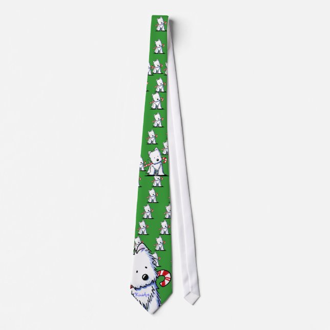 Gravata Westie Candy Cane Army Neck Tie (Frente)