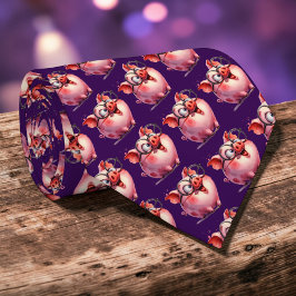 Gravata Whimsical Pig Custom Necktie Tie