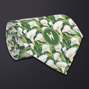 Gravata White Calla Lillies Floral
