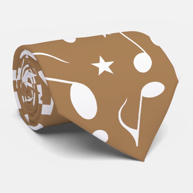 Gravata White Music Notes on Light (Rolled)