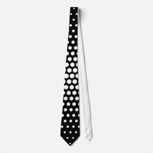 Gravata White Techno Dots Modern Black