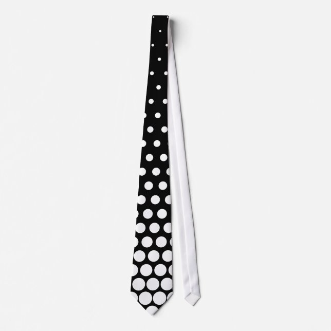 Gravata White Techno Dots Modern Black (Frente)