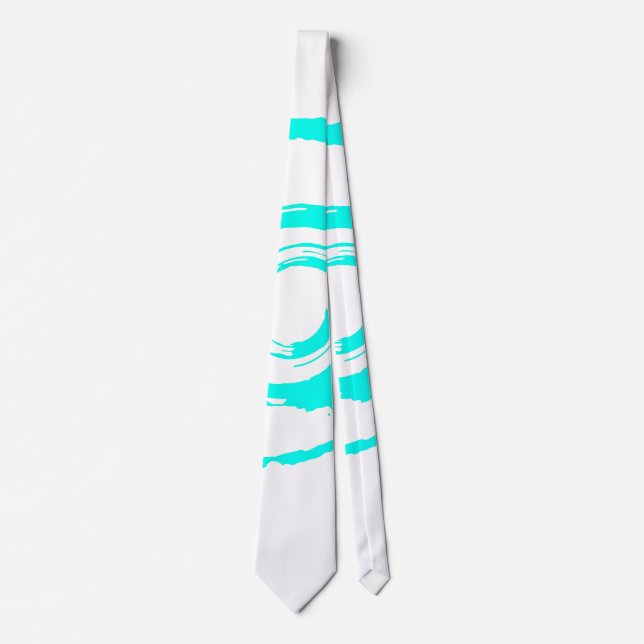 Gravata White Tie com Big Cyan Twirl (Frente)
