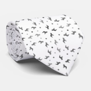 Gravata White Tie, preto e branco, Buldogue francês