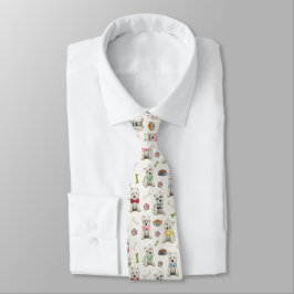 Gravata White Westies com Acessórios Whimsical
