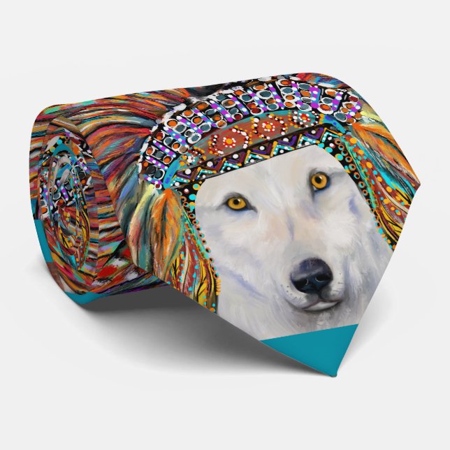 Gravata White Wolf Art (Rolled)