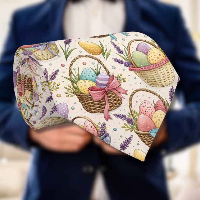 Gravata Wicker Basket Easter Eggs with Lavender (Criador carregado)