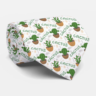 Gravata Wild Cactus Pattern