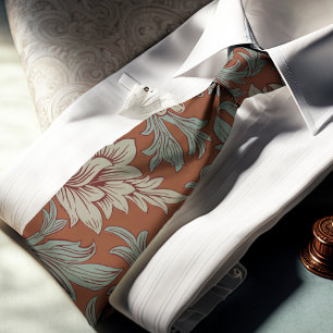 Gravata William Morris Chrysanthemum Pattern Neck Tie