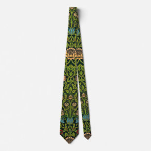 Gravata William Morris - Columbine, verde escuro, Case-Mat
