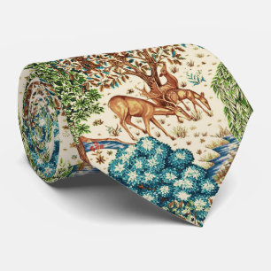 Gravata William Morris Deer por Brook Beige e Blue