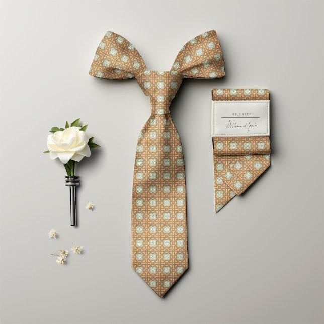 Gravata William Morris Floral Ouro Star Men (Criador carregado)