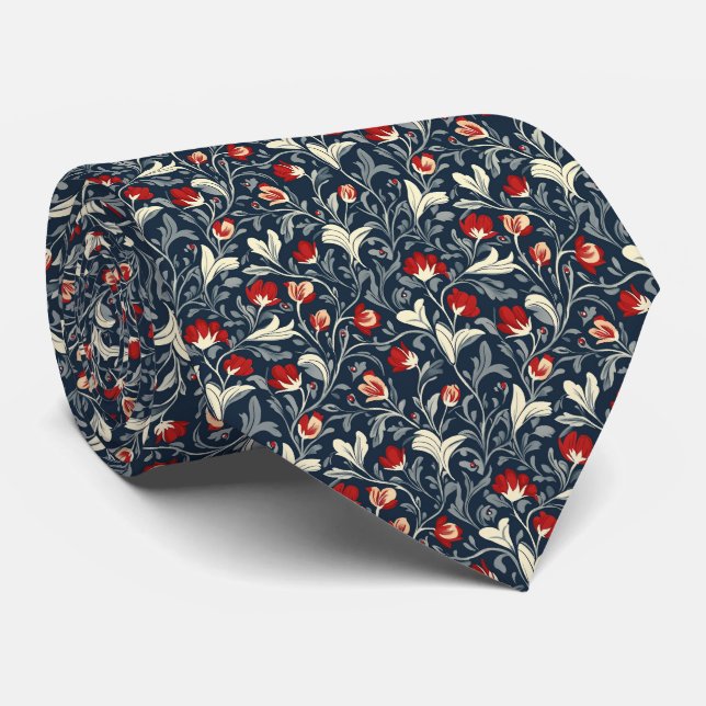 Gravata William Morris Floral Pattern (Rolled)