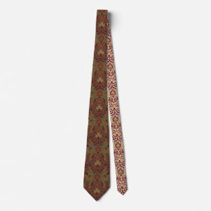 Gravata William Morris Floral Persa Verde Caçador Escuro