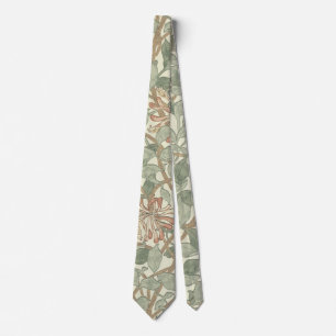 Gravata William Morris Honeysuckle Green Floral