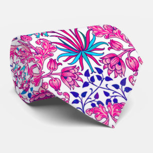 Gravata William Morris Hyacinth Impressão, Fuchsia Rosa