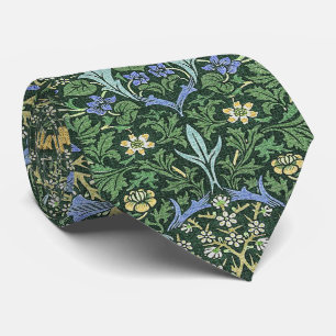 Gravata William Morris Verde Floral Vintage Margaridas Bra
