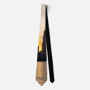 Gravata Willis Tower Sunset Silhouette