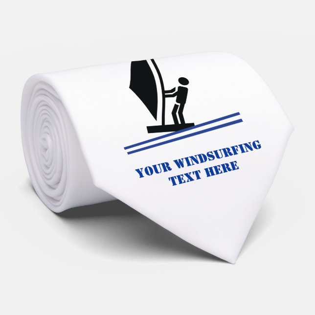 Gravata Windsurfer em preto conselho, personalizado de nav (Rolled)