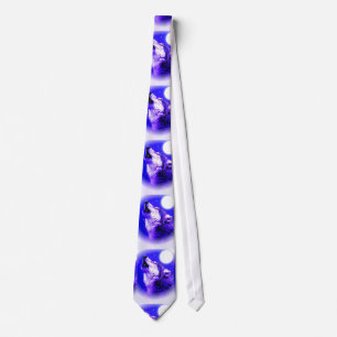 Gravata Wolf Howling em Moon Neck Tie