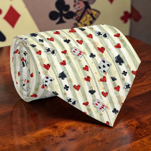 Gravata Wonderland Cards Pattern Necktie Tie (Criador carregado)
