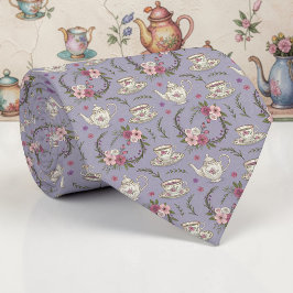 Gravata Wonderland Lilac Classic Pattern Necktie Tie