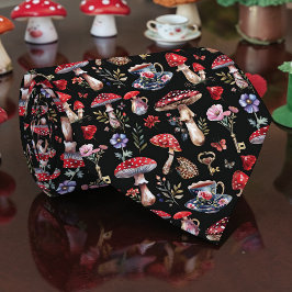 Gravata Wonderland Mushroom Pattern Necktie Tie