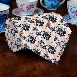 Gravata Wonderland Teapot Pattern Necktie Tie