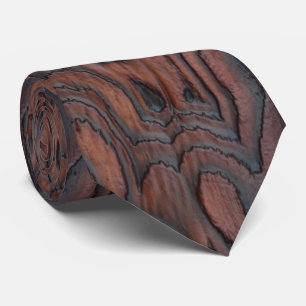 Gravata Woodgrain queimado & escovado