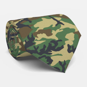 Gravata Woodland Militairy Camo Impressão