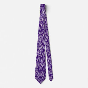 Gravata Woodland White em Violeta Escura