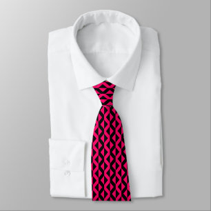 Gravata X Alternativo - Vermelho Neon em Preto
