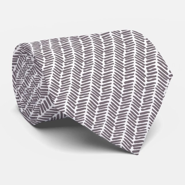Gravata Xadrez Abstrato Bege Marrom Branco Simples (Rolled)